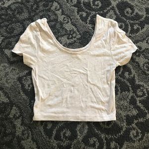 Beige simple crop
